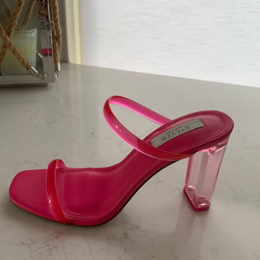 Pink acrylic heels
